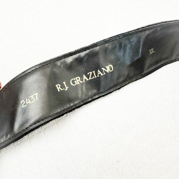 RJ Graziano Adjustable Back Suede Velvet Jeweled Belt Size M/L VINTAGE Deadstock - Picture 3 of 8